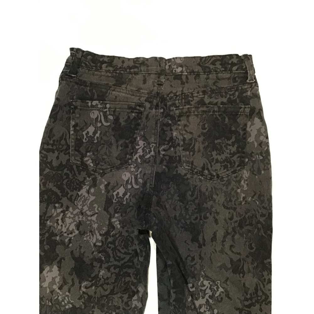 Gloria Vanderbilt Amanda Jeans Womens 6 Charcoal Gray Damask Floral High Rise - Picture 5 of 5